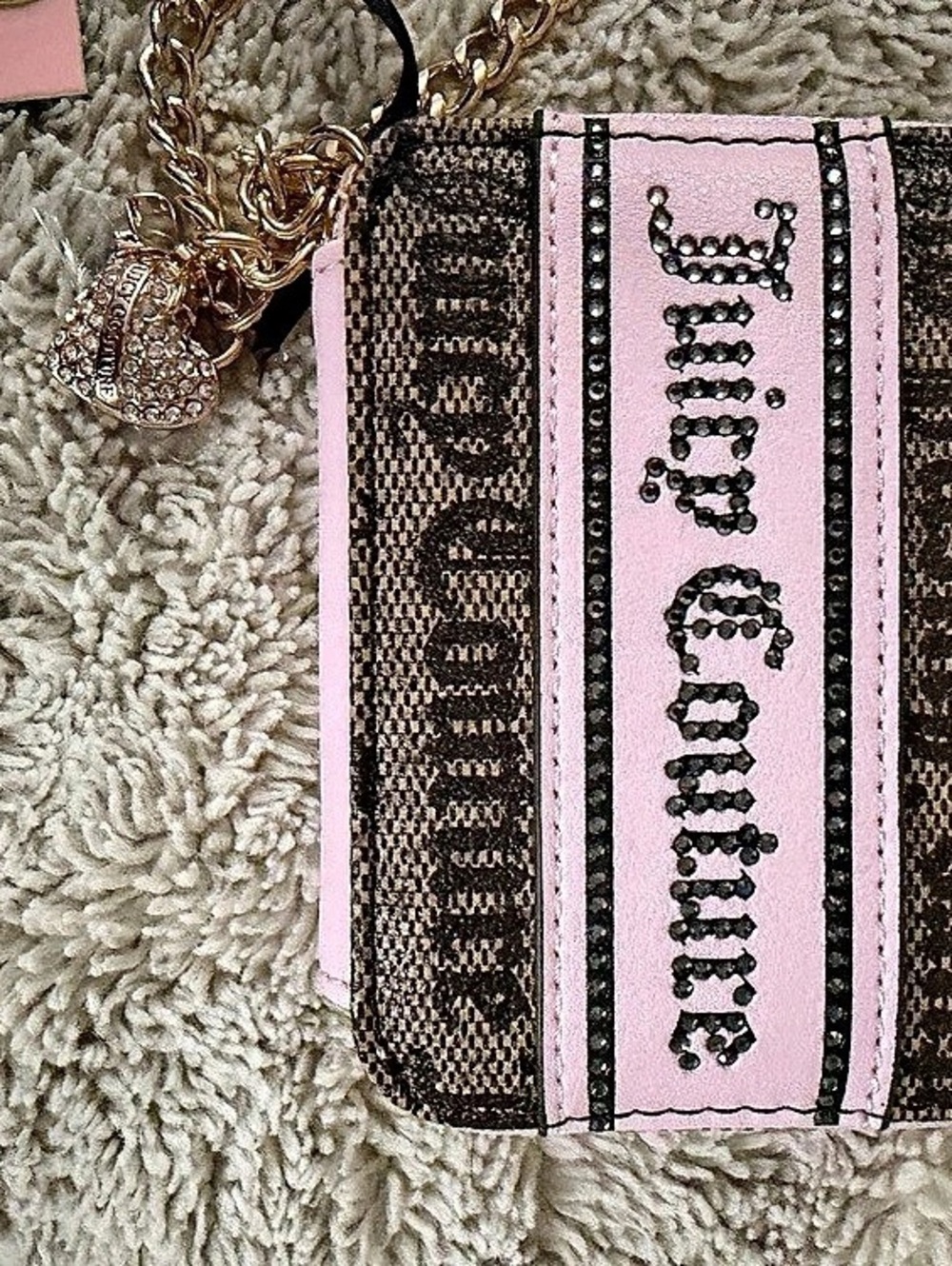 Juicy Couture Lux Juicy Couture Square Zip CCZA Square Zip Mini Bag in Pink &